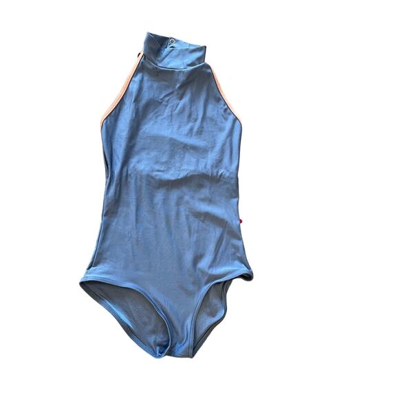 Yumiko Tops - YUMIKO Bluish Gray and pink Dance Ballet Leotard Adult S